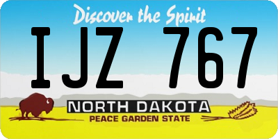 ND license plate IJZ767