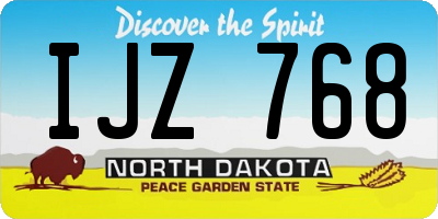 ND license plate IJZ768