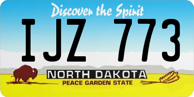 ND license plate IJZ773