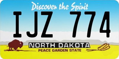 ND license plate IJZ774