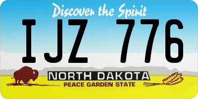 ND license plate IJZ776
