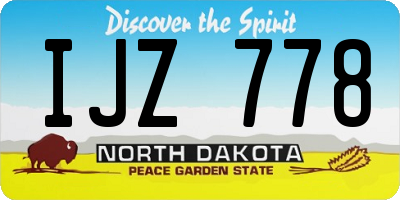 ND license plate IJZ778