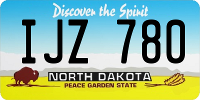 ND license plate IJZ780