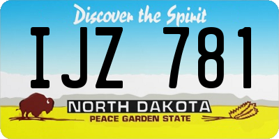 ND license plate IJZ781