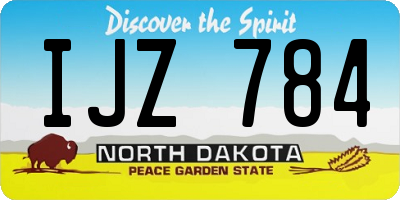 ND license plate IJZ784
