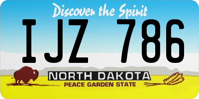 ND license plate IJZ786