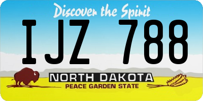 ND license plate IJZ788