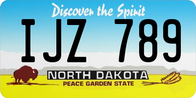 ND license plate IJZ789