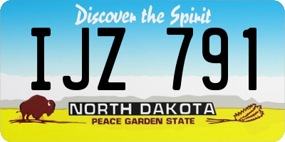 ND license plate IJZ791