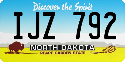 ND license plate IJZ792