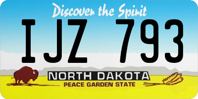 ND license plate IJZ793