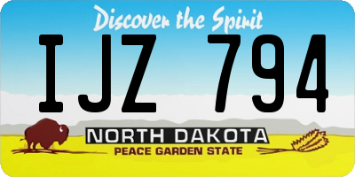 ND license plate IJZ794