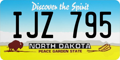ND license plate IJZ795