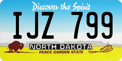 ND license plate IJZ799