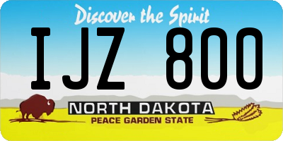 ND license plate IJZ800