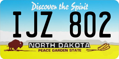 ND license plate IJZ802