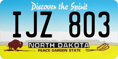 ND license plate IJZ803
