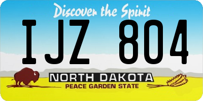ND license plate IJZ804