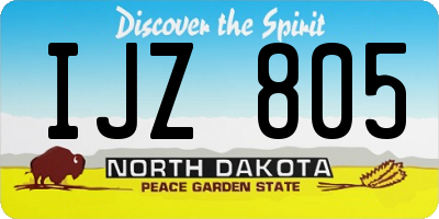 ND license plate IJZ805