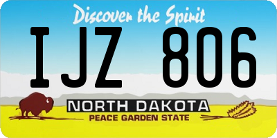 ND license plate IJZ806