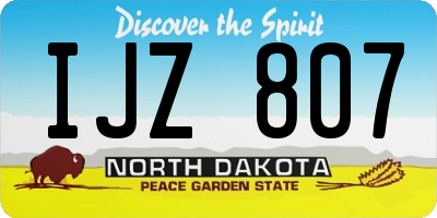 ND license plate IJZ807