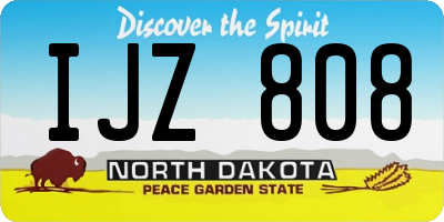 ND license plate IJZ808