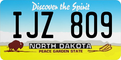 ND license plate IJZ809