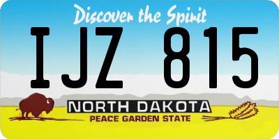 ND license plate IJZ815