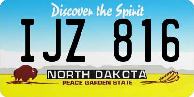 ND license plate IJZ816