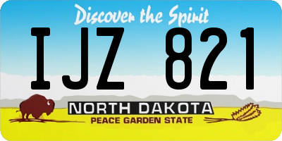 ND license plate IJZ821
