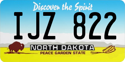 ND license plate IJZ822