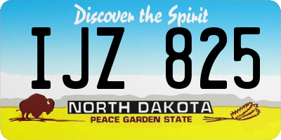 ND license plate IJZ825