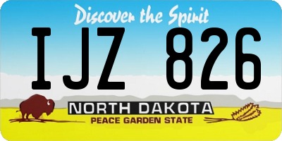 ND license plate IJZ826