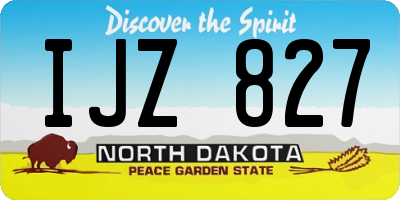 ND license plate IJZ827