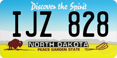 ND license plate IJZ828