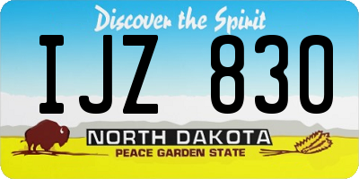ND license plate IJZ830