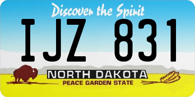 ND license plate IJZ831