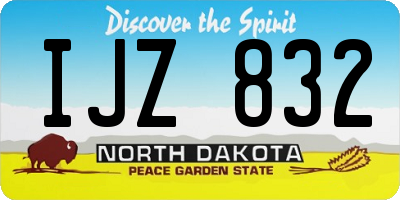 ND license plate IJZ832