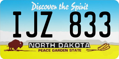 ND license plate IJZ833