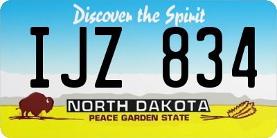 ND license plate IJZ834
