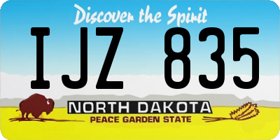 ND license plate IJZ835
