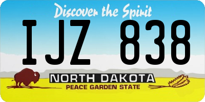 ND license plate IJZ838