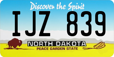 ND license plate IJZ839