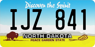 ND license plate IJZ841