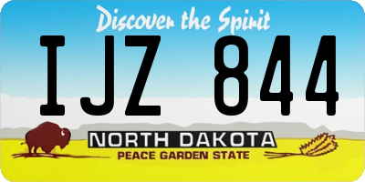 ND license plate IJZ844