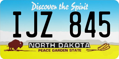 ND license plate IJZ845