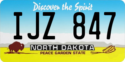 ND license plate IJZ847
