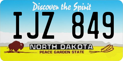 ND license plate IJZ849