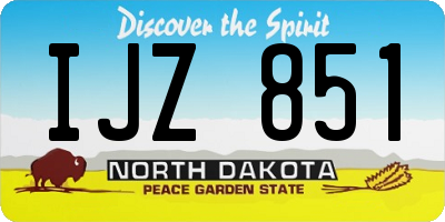 ND license plate IJZ851