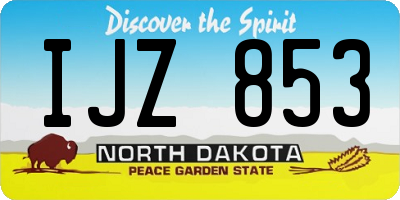 ND license plate IJZ853